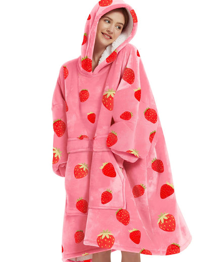 FAYVIOR STRAWBERRY BLANKET HOODIE