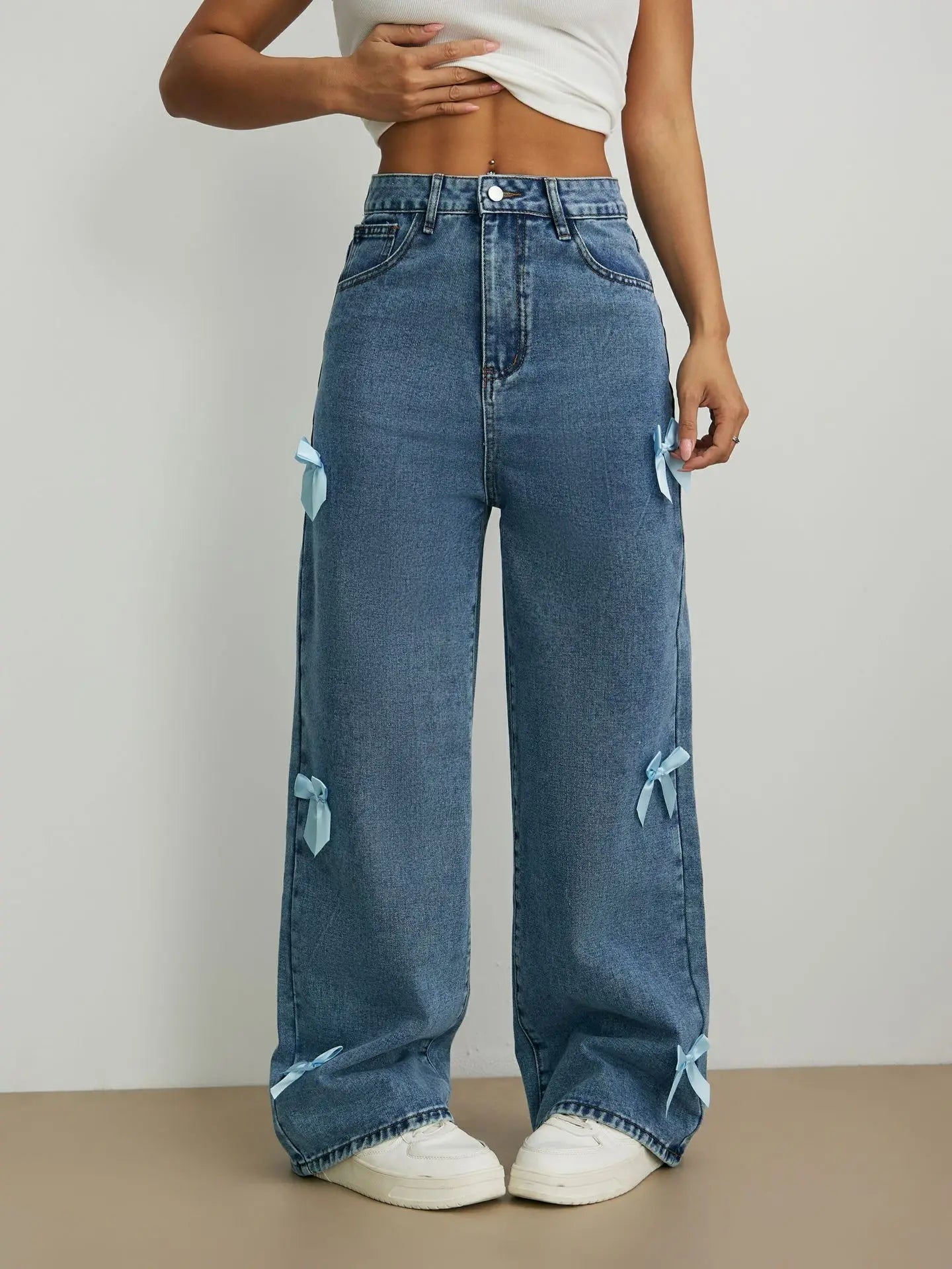 FAYVIOR | Women's Wide Leg Denim Pants