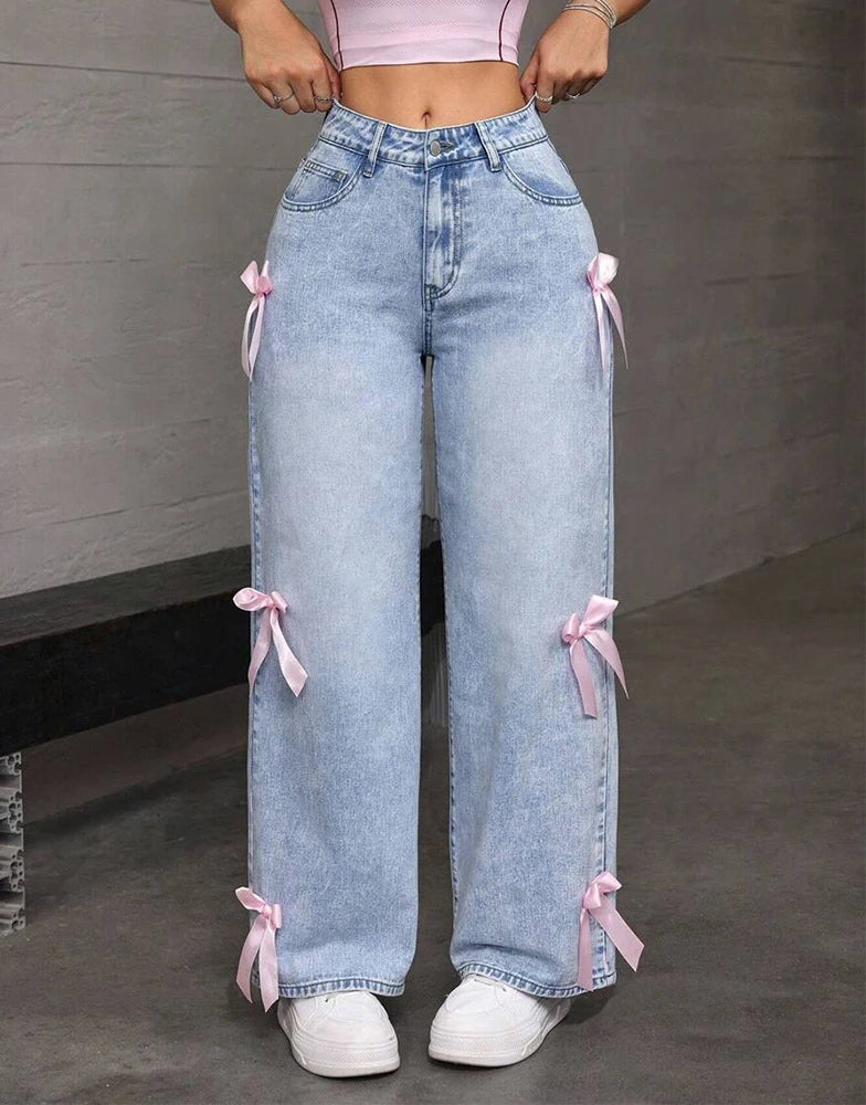 FAYVIOR | Women's Wide Leg Denim Pants