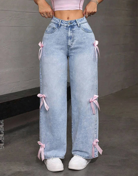 FAYVIOR | Women's Wide Leg Denim Pants