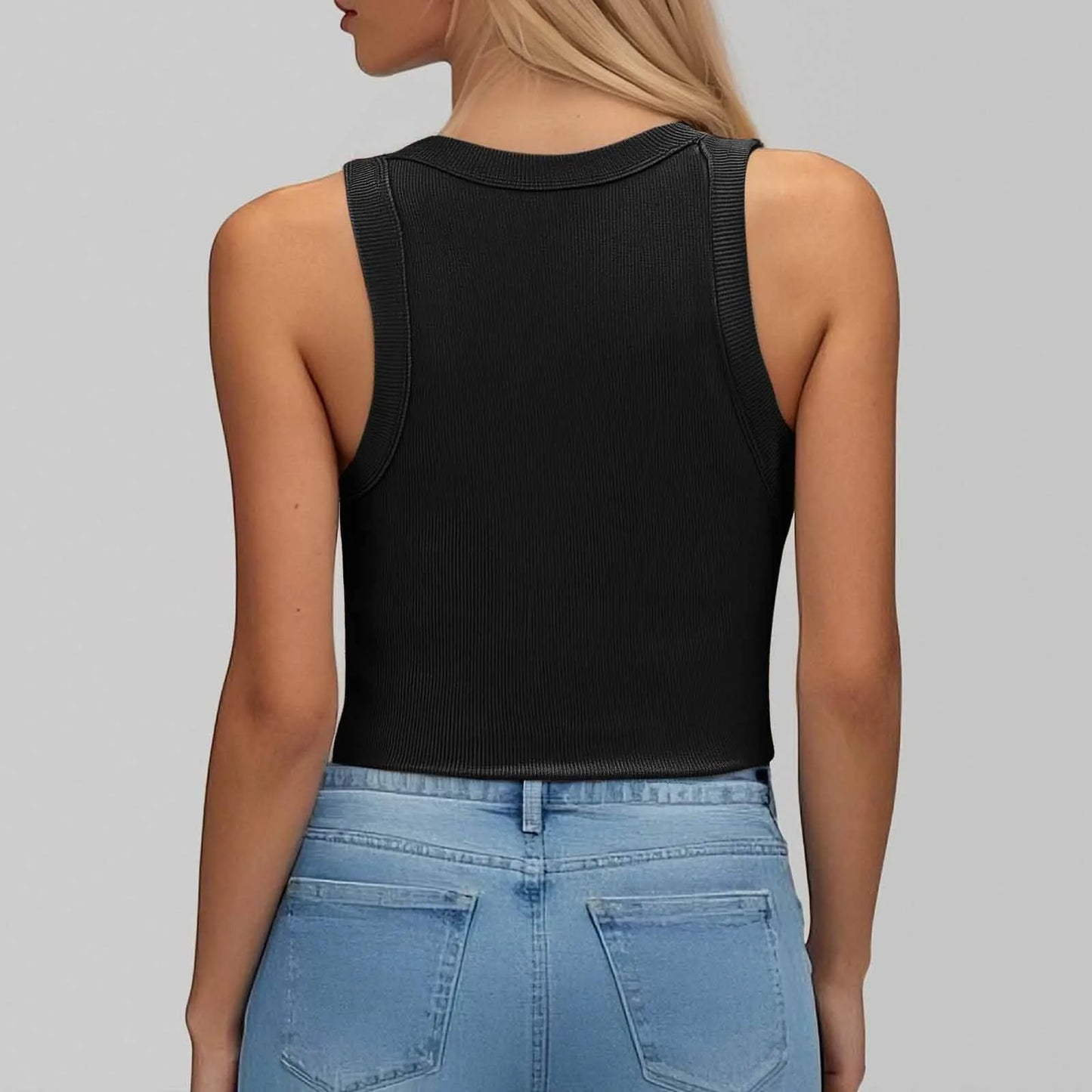 FAYVIOR Round Neck Built-in Bra Tank Top